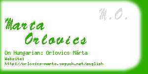 marta orlovics business card