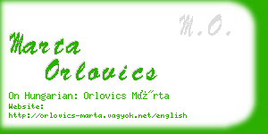 marta orlovics business card